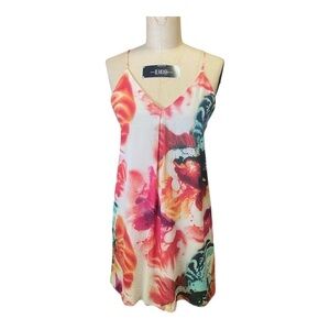 Alice and Olivia EUC XS Silk mini slip watercolor dress